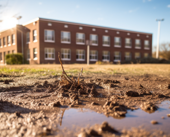 Soccer coach enjoys tiny patch of mud and grass for practice